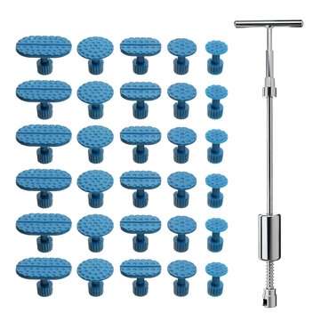 Car Dent Painless Repair Tools Kit 30PCS Pulling Tabs with Puller Paintless Hail Remova... (TYPE: A)