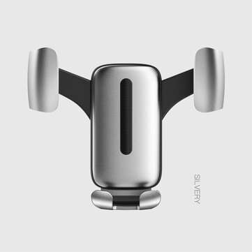 Car Gravity Air Vent Phone Holder 360 Rotation Metal Bracket Universal for iPh... (COLOR.: SILVER)