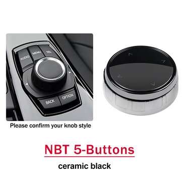 Car Multimedia Button Knob Cover For BMW NBT 5-Buttons (COLOR.: BLACK)