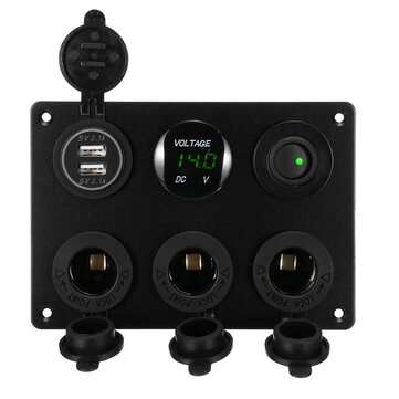 Car Marine Boat 3 Gang Waterproof Circuit LED Rocker Switch Panel Breaker (COLOR: GREEN)