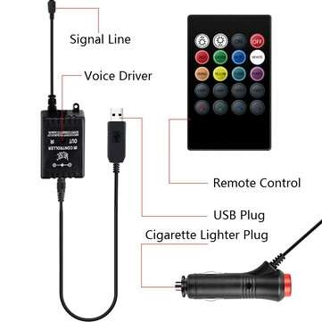 Car RGB Atmosphere Lamps Car Interior Ambient Light Decorative Dashboard Door Remote C... (TYPE: #1)