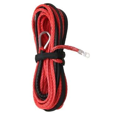 Car Road Vehicle Synthetic Winch Line Cable Rope 5500+ LBs + Sheath For ATV UTV  (COLOR.: RED)