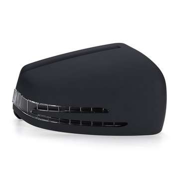 Car Side Mirror Replacement Cover Cap Black with LED Turn Signal Light for Benz W21... (TYPE5: LEFT)