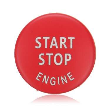 Car Start Stop Engine Button Switch Red Black Cover for BMW X5 E70 X6 E71 3 E90 E91... (COLOR.: RED)