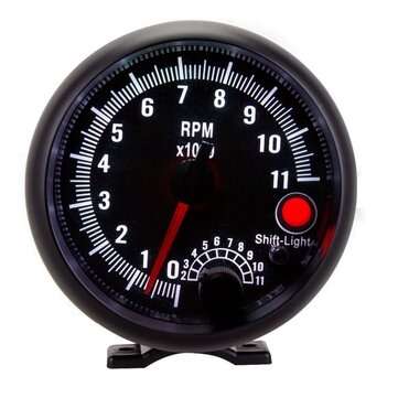 Car Tachometer Racing Instrument Modified Colorful Backlight 3.75 Inch 12V For 4/ ... (COLOR: BLACK)