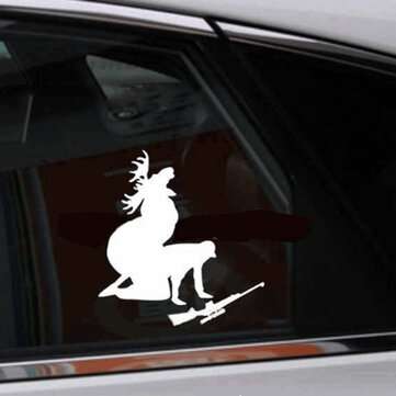 Car Truck Body Sticker Decal Elk Hunter Car Sticker (COLOR: WHITE)