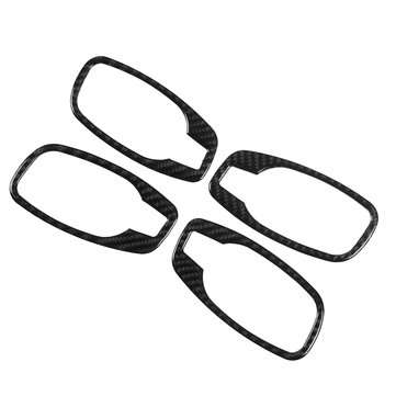 Carbon Fiber Car Door Handle Cover Trim Door Bowl Stickers Decoration For BMW (COLOR.: BLACK)