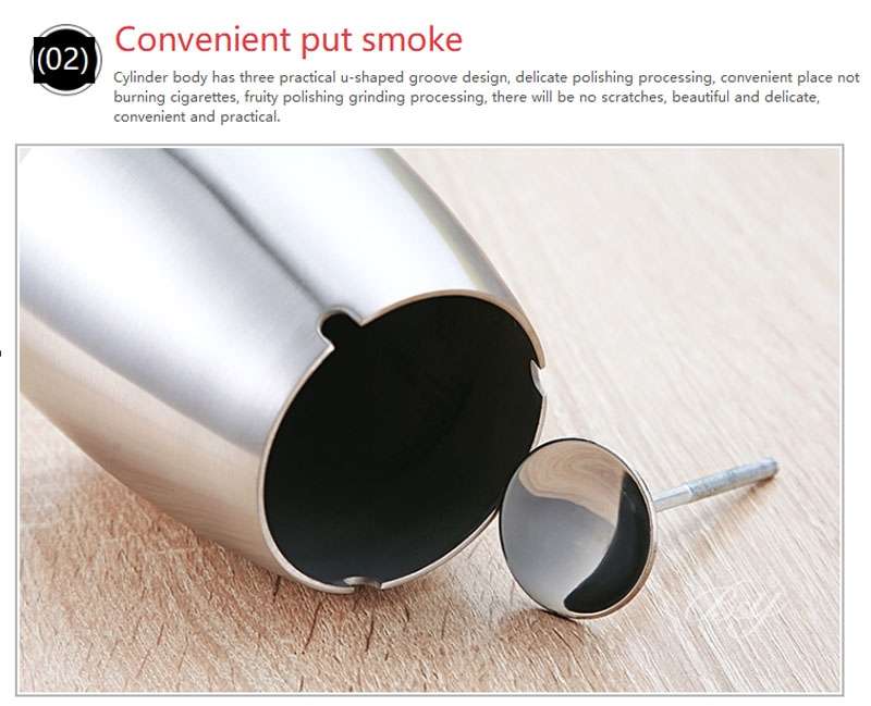 Home Stainless Steel Cone Ashtray, Size:Large