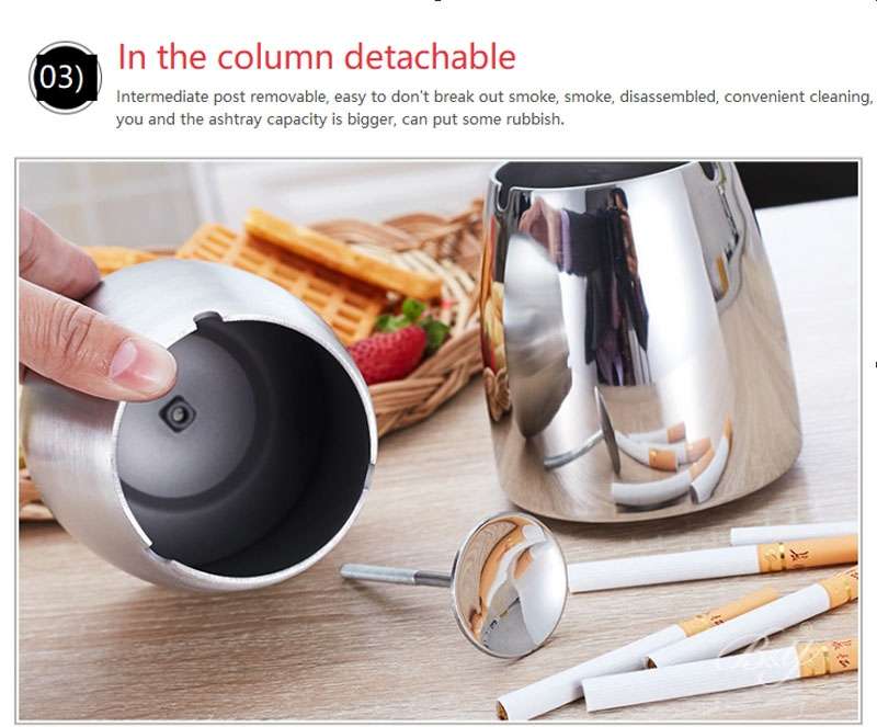 Home Stainless Steel Cone Ashtray, Size:Large