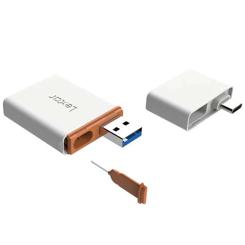 Lexar LRW350U-BNNNC TF Card Reader 2 In 1 T-Ype-C / USB-C Dual Interface for Huawei NM Card(White)