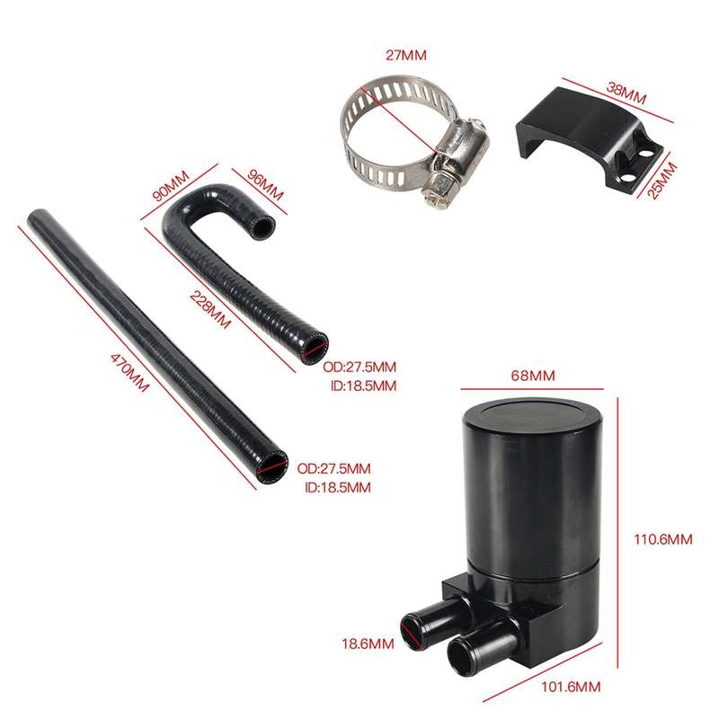 for BMW N54 Car Aluminum Oil Catch Can Oil Filter Tank Breather Tank