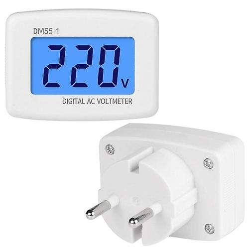 DM55-1 AC 110V- 220V LCD Digital Voltmeter Voltage Tester Detector Meter EU Plug