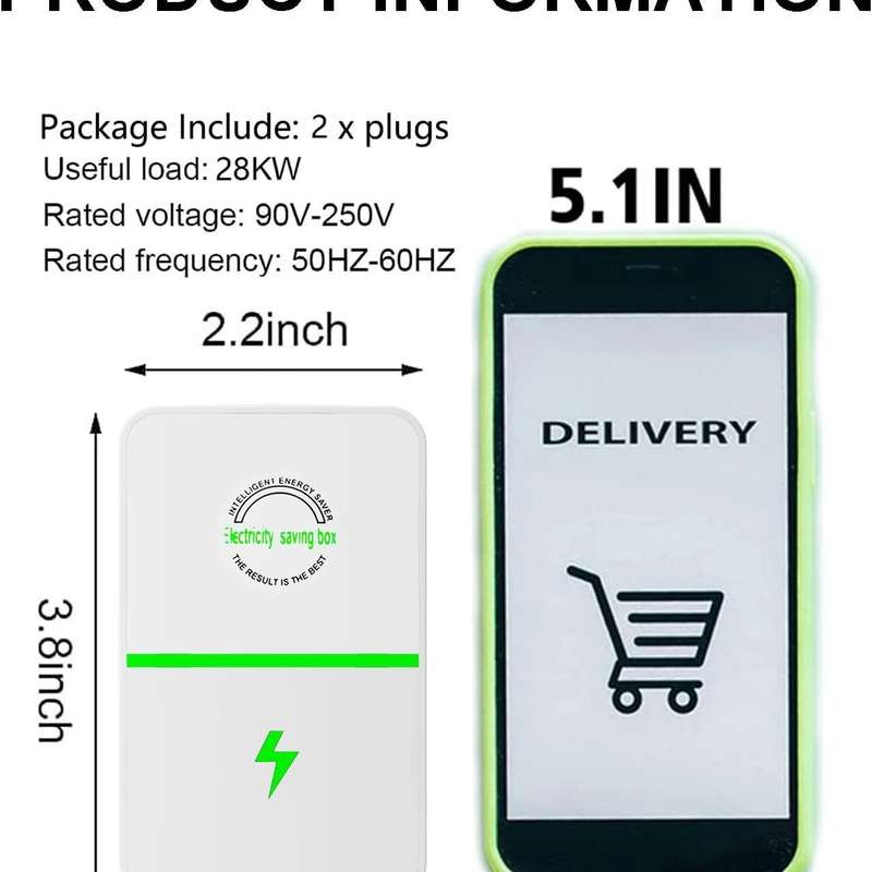 2pcs Home Energy Saver Electric Meter Saver(EU Plug)