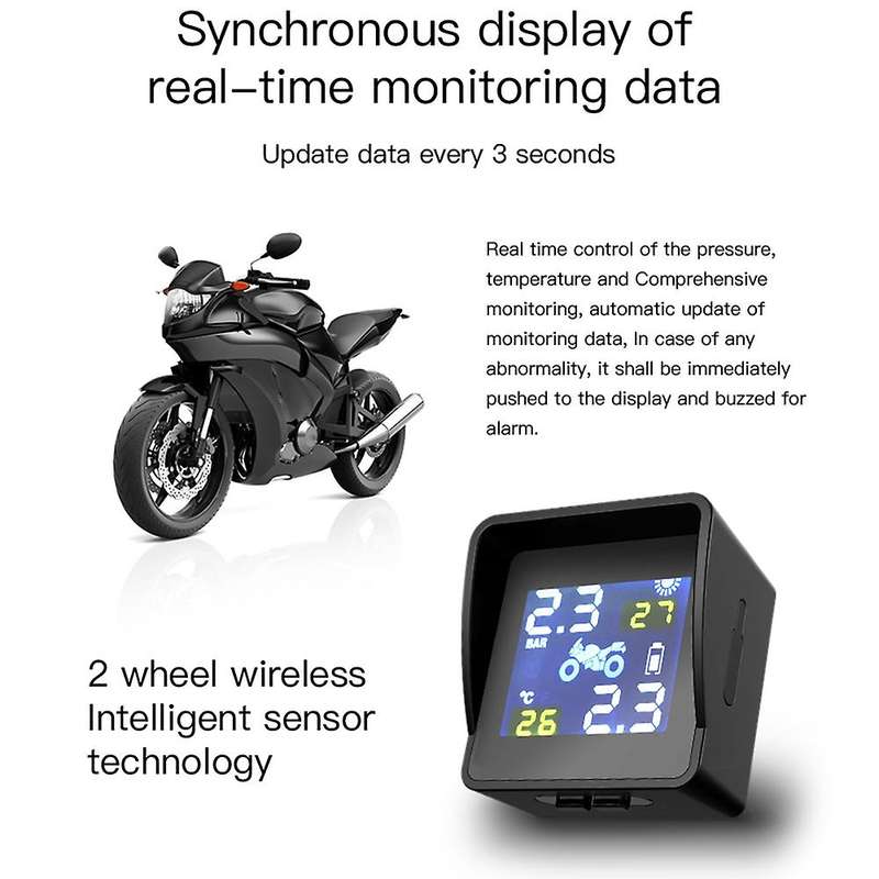Motorcycle Built-in High Precision Solar Charging Tire Pressure Monitoring System TPMS