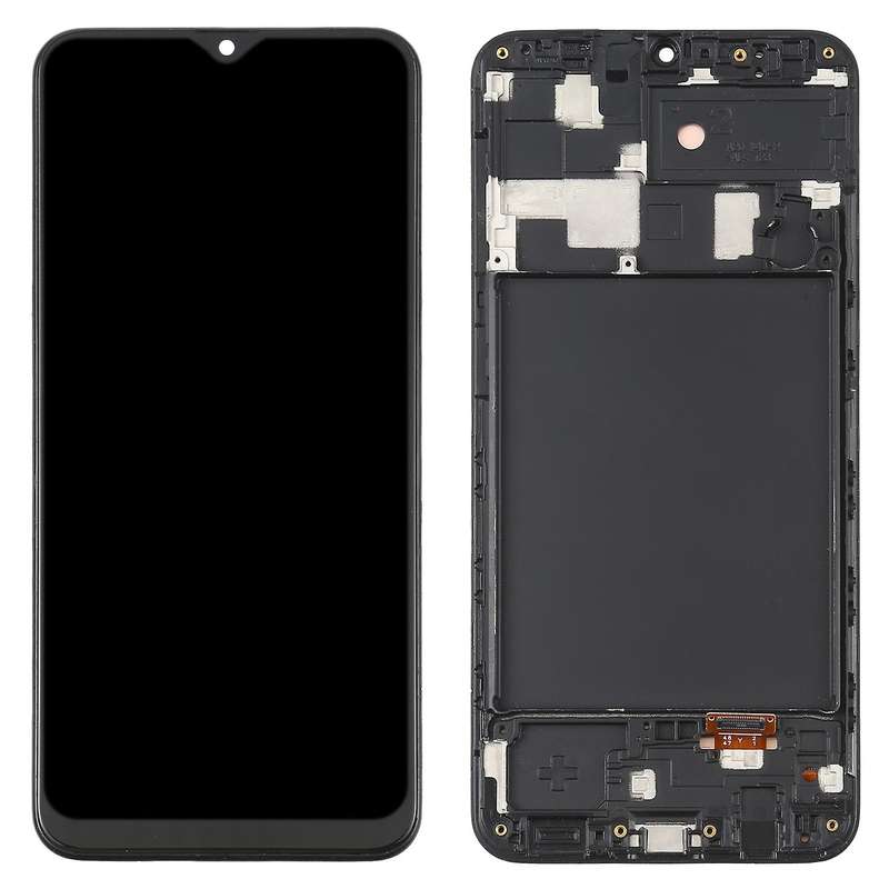 OLED LCD Screen for Samsung Galaxy A20 SM-A205 Digitizer Full Assembly with Frame (Black)