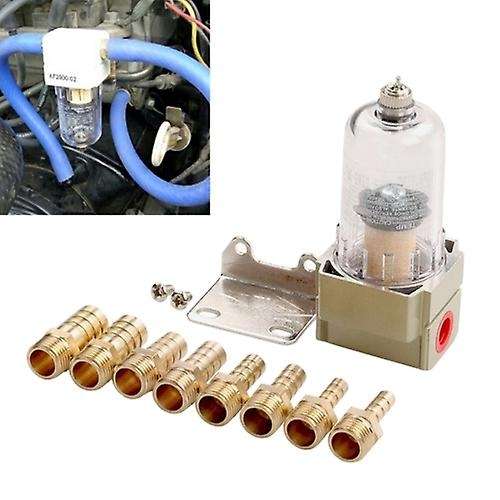 Car Modified Engine Oil Separator Catch Reservoir Tank Can Baffled SMC Oil Air Filter