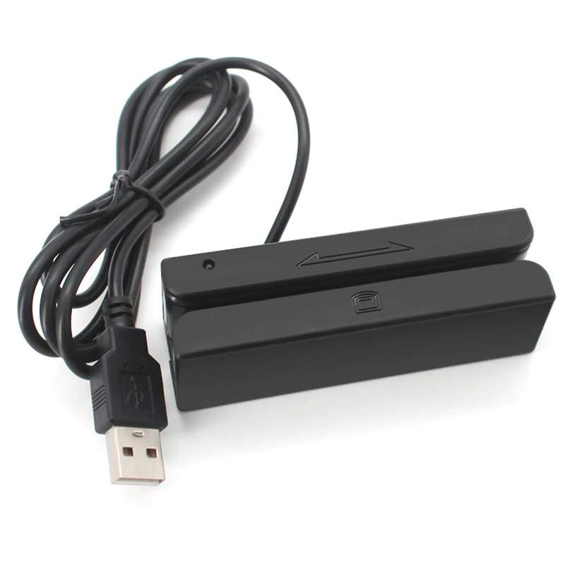 Universal Magnetic Card Reader MSR100 Stripe USB 3 Tracks Strip for Swipe Bar Code Reader From US...