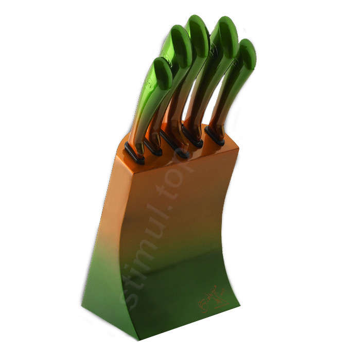 Berlinger Haus - 6 Pieces Stainless Steel Limited Edition Knife Set with Stand(READ THE DESCRIPTION)