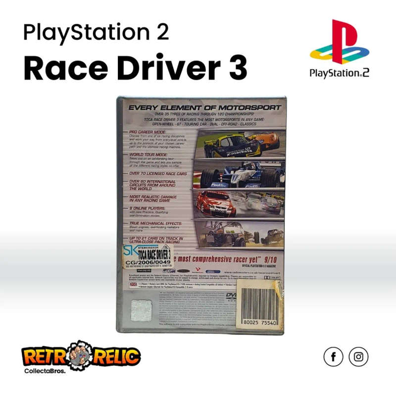 PlayStation Two  ToCA Race Driver 3 Platinum PS2 Videogame - Pre-Owned