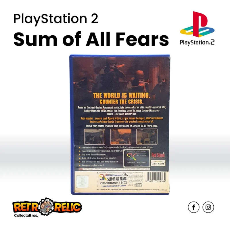 PlayStation Two  The Sum of All Fears PS2 Videogame (Blue Disc) - Pre-Owned