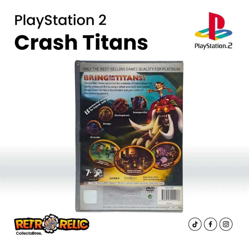 PlayStation Two  Crash of the Titans Platinum (PS2) videogame - Pre-Owned