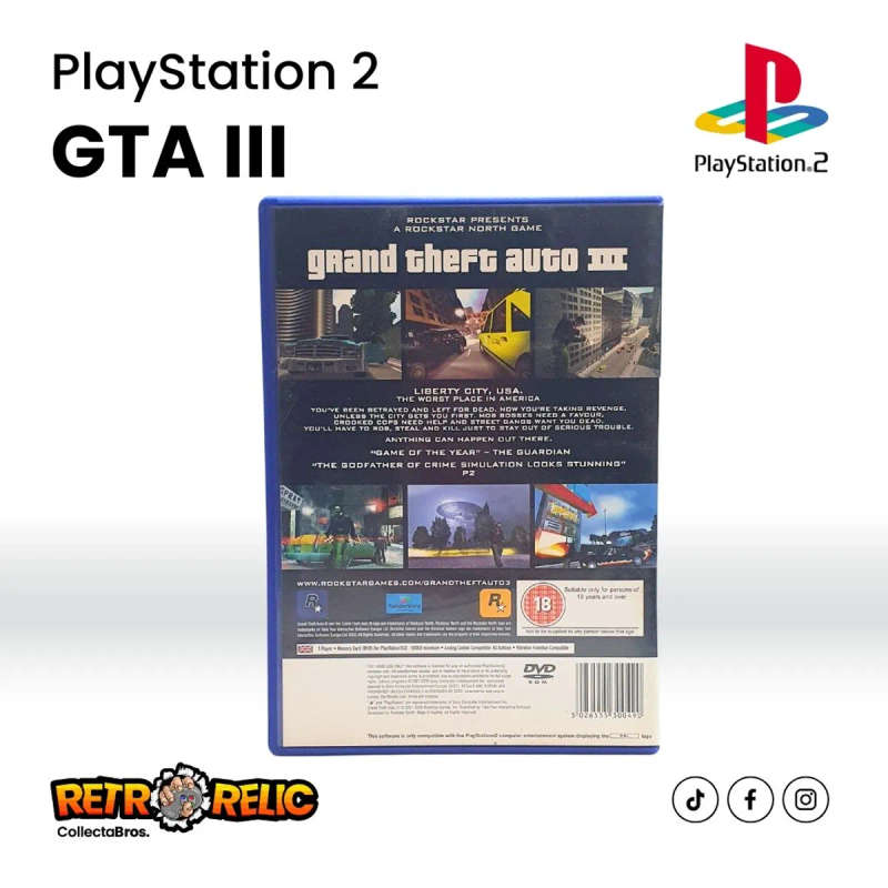 PlayStation Two  Grand Theft Auto III (PS2) videogame - Pre-Owned