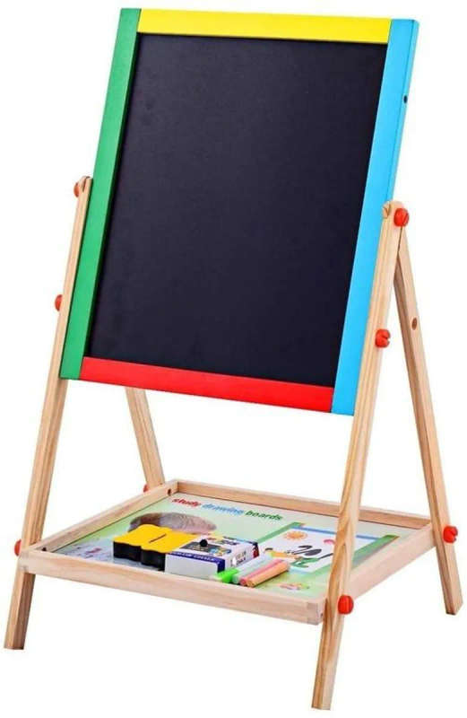 Kids Children Wooden 2 in 1 Blackboard and Whiteboard