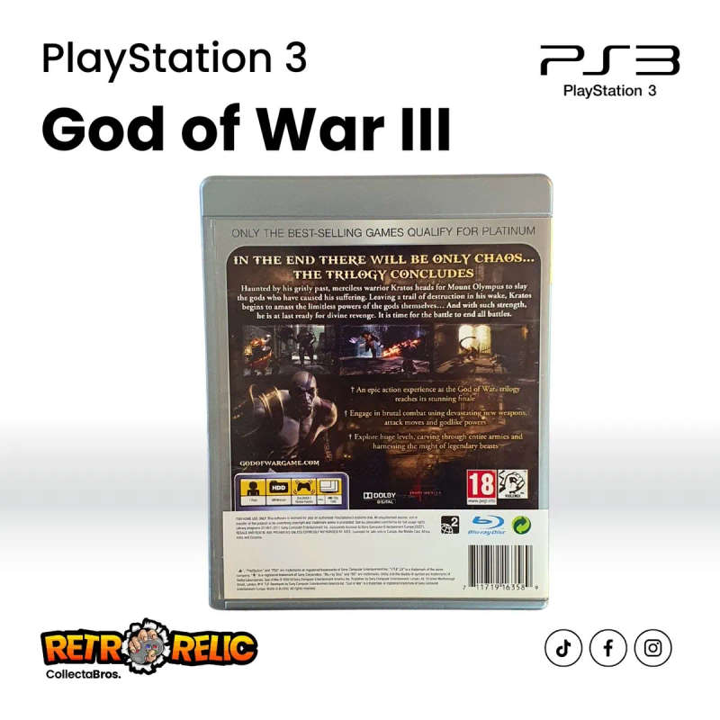 God of War III Platinum (PS3) videogame - Pre-Owned