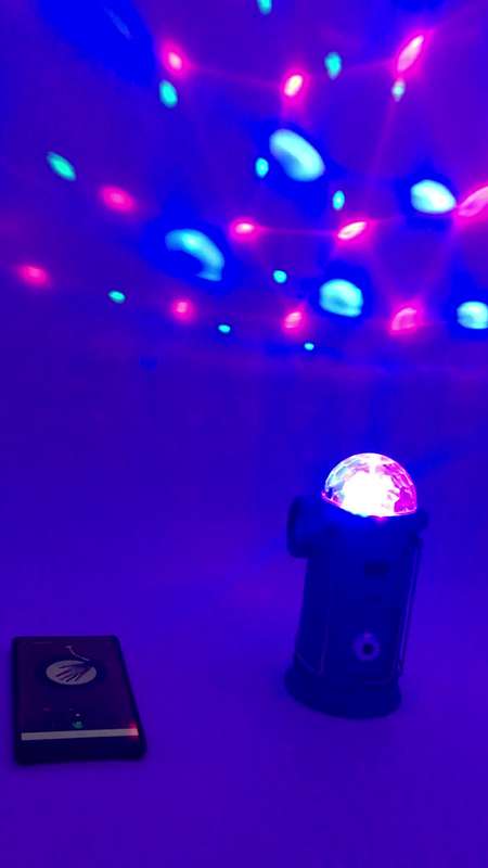 Cool camping lights with disco light ball 1w+6 led+3 color led solar lantern
