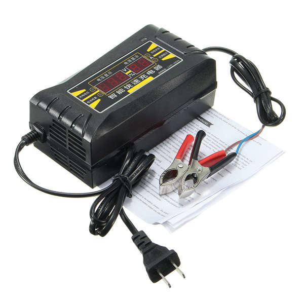 12V 6A Smart Fast Battery Charger For Car Motorcycle LCD Display