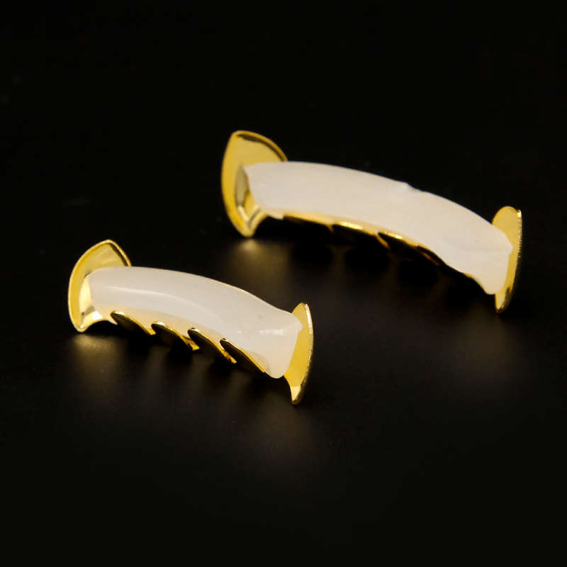 Gold Plated Teeth Hip-Hop Top & Bottom Mouth Grillz Caps
