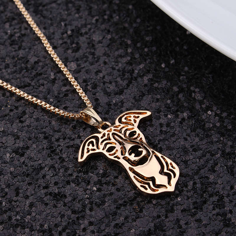 Fashion Puppy Pendant Chain Gold Plated Necklace for Men