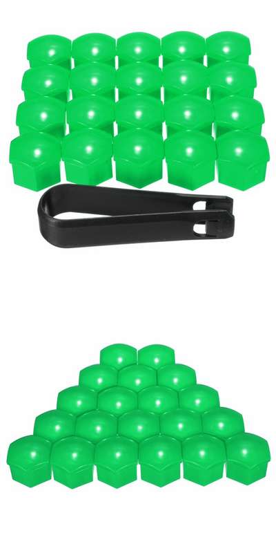 20pcs 17mm Wheel Nut Covers Bolt Caps Romoval Tool Key ABS Plastic for Audi