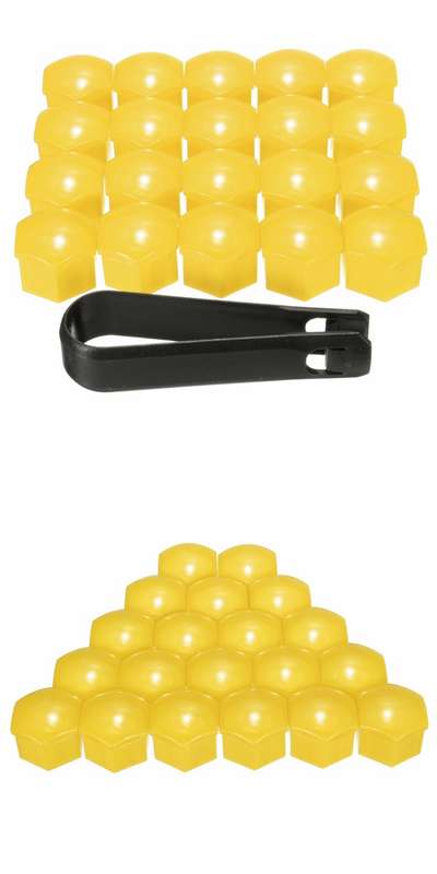 20pcs 17mm Wheel Nut Covers Bolt Caps Romoval Tool Key ABS Plastic for Audi