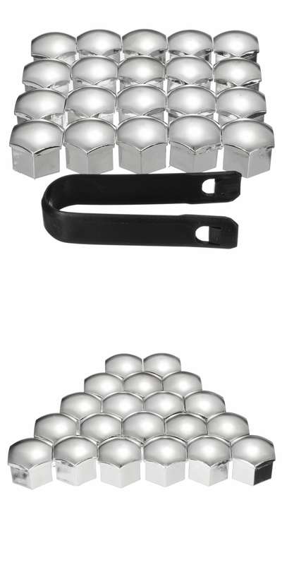 20pcs 17mm Wheel Nut Covers Bolt Caps Romoval Tool Key ABS Plastic for Audi