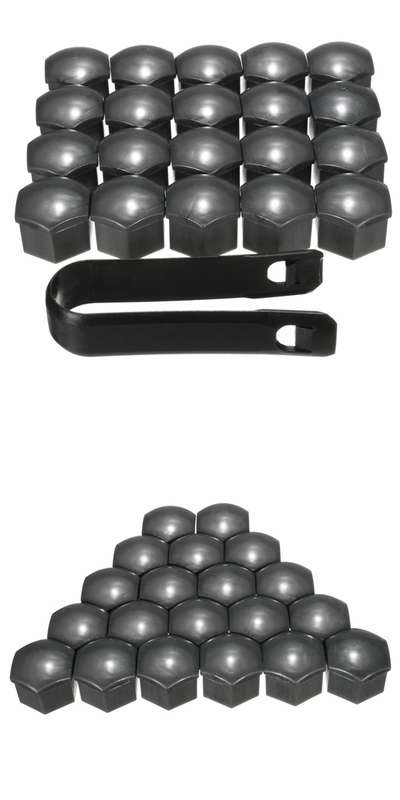 20pcs 17mm Wheel Nut Covers Bolt Caps Romoval Tool Key ABS Plastic for Audi