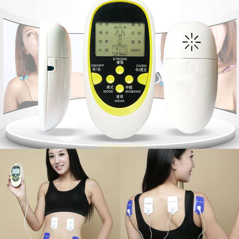 Digital Dual Output  Electric Physiotherapy Acupuncture Tools Massager 8 Electrodes Squishies Squishy Pads