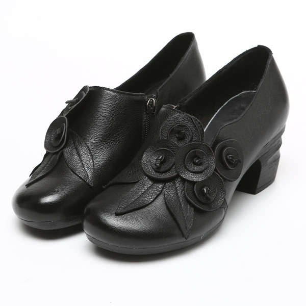 SOCOFY Floral Stitching Casual Soft Sole Short Shoes