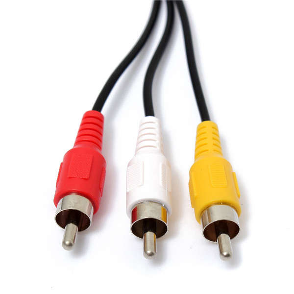 5ft/1.5m 2.5mm Jack Male Plug To 3 RCA Male Phono Audio Video AV Out Cable