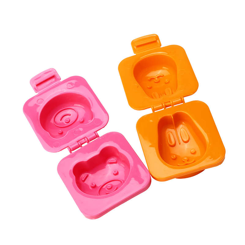 KCASA KC-SM02 2 Pcs/Set Cartoon Bear Rabbit Boiled Egg Rice Mold DIY Bento Sushi Mold Maker Tools
