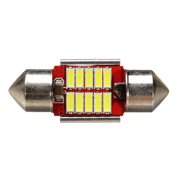 31MM 4014 10SMD White Festoon Reading Door Lights Light Bulb Non-polar