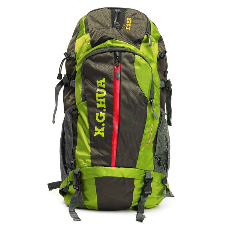 50L Nylon Outdoor Mountaineering Shoulder Bag Hiking Camping Trekking Backpack Rucksack