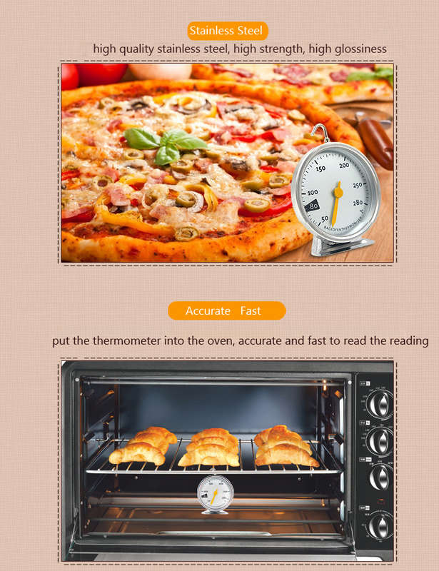Hanging Stainless Steel Oven Cooker Thermometer Temperature Gauge Baking Cooking Tools