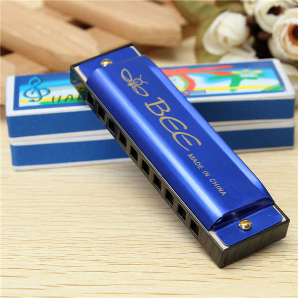 BEE 10 Holes 40 Tone C Key Harmonica Mouth Organ Musical Instrument Gift Toy 