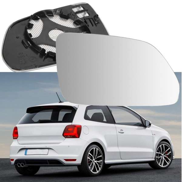 Car Mirror Glass Right Driver Side Wide Angle Wing Heated for VW Polo 2002-2009