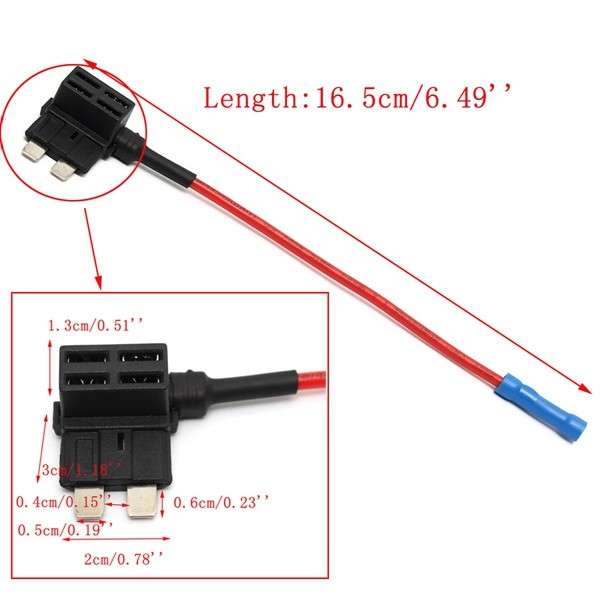 1x MINI ATM Fuse Adapter Tap Dual Circuit Adapter Holder For Car Truck Auto 32V