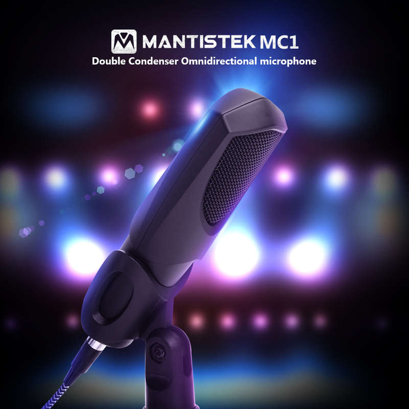 Mantistek® MC1 Omni-Directional Double Condenser Microphone for Recording Youtube Interview Video
