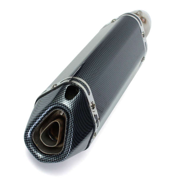51mm Motorcycle Exhaust Muffler Silencer Pipe System Stainless Steel Carbon Fibers