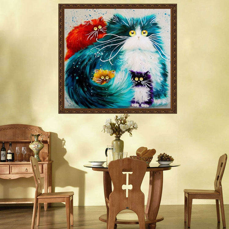 colorful cat cross-stitch