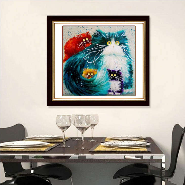 colorful cat diamond painting